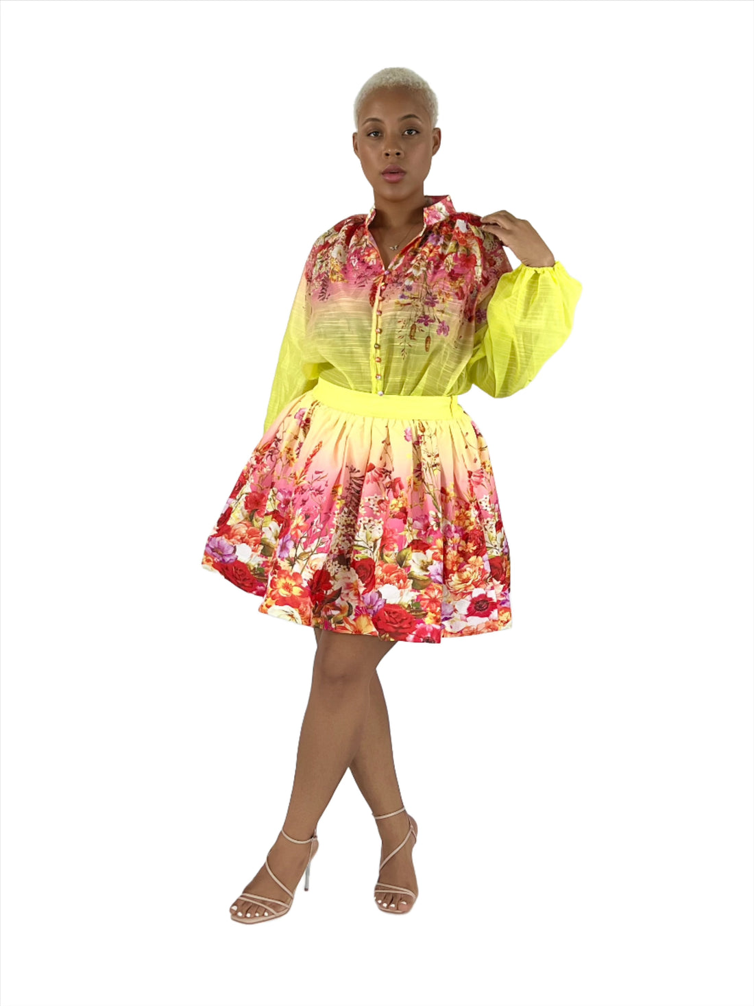 Floral 2 piece skirt set